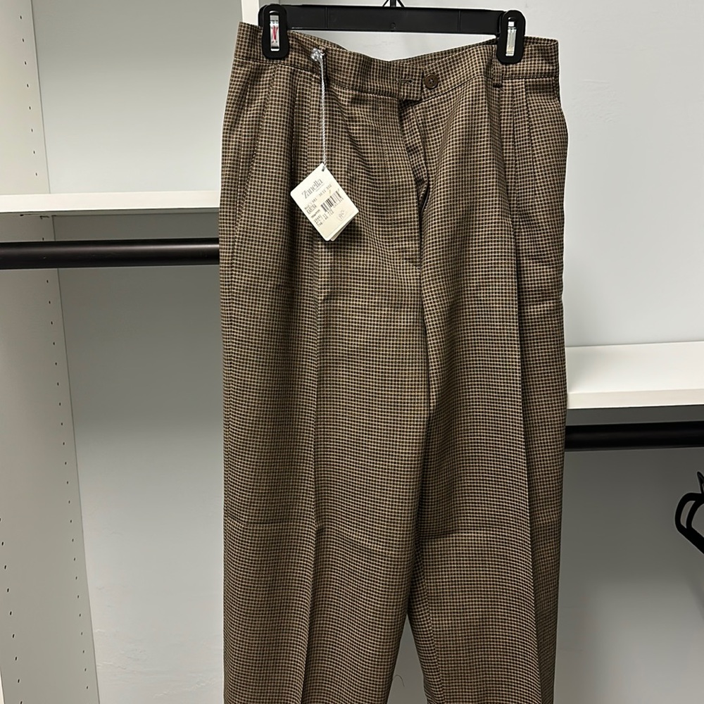 Zanella Hepburn brown checkered trousers